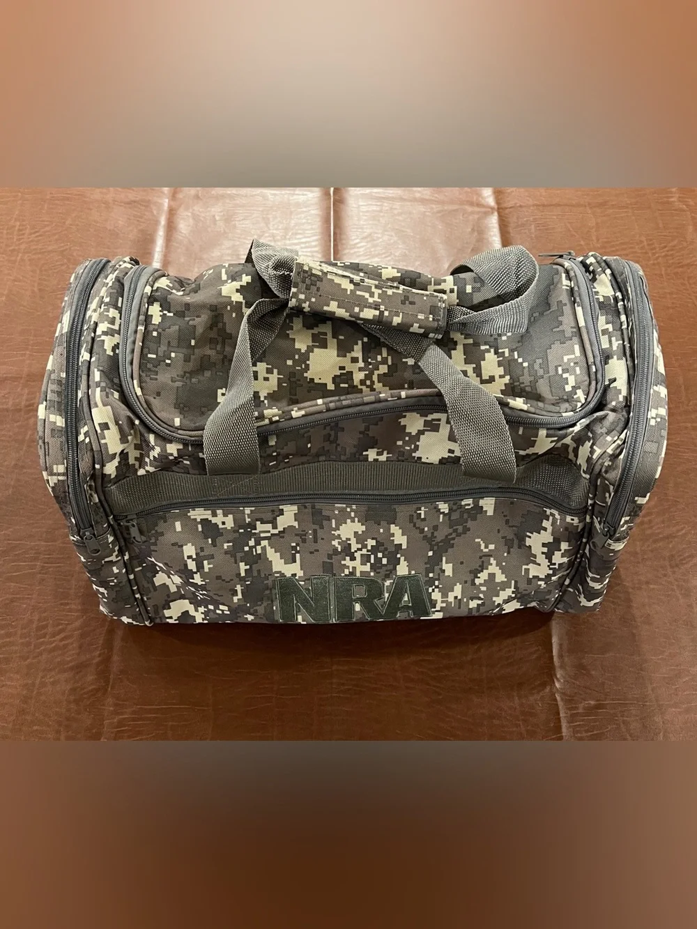 NRA Camo Duffle Travel Bag - 20” x 12” x 9”